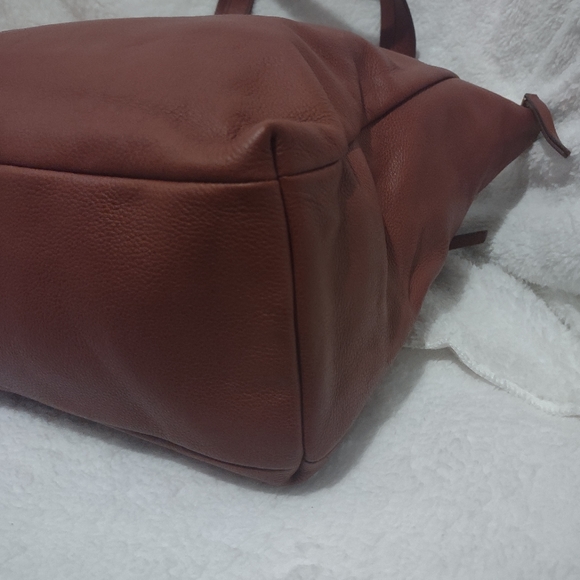 Fossils Sydney Brown Leather Shopper Tote - Picture 7 of 12